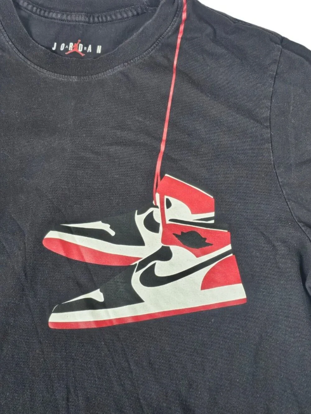 Jordan Mens AJ1 Sneaker Graphic T-Shirt Size Large Black Cotton 363277-00A